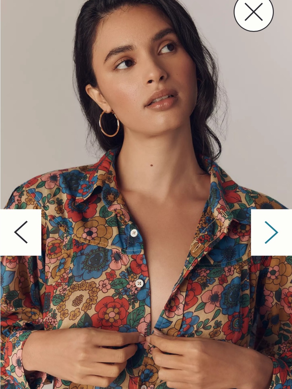 NWT MOTHER The Rhapsody Exes Floral cotton Button-Down Shirt - Picture 5 of 13